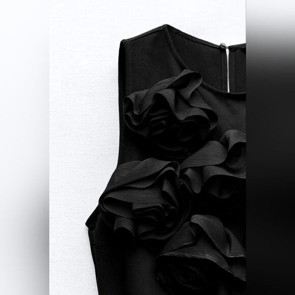 Zara TEXTURED FLORAL CREPE JUMPSUIT - Picture 8 of 15